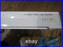 Royal Albert old country roses gold plated & fine porcelain cake forks & slicer