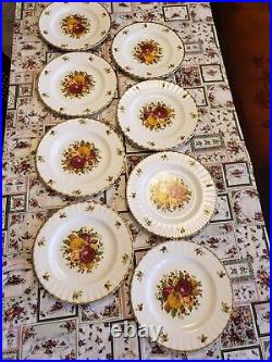 Royal Albert old country roses holiday 8 salad plates used