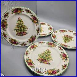 Royal Albert set (4) salad plates 9 OLD COUNTRY ROSES HOLIDAY Classic NEW