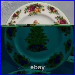 Royal Albert set (4) salad plates 9 OLD COUNTRY ROSES HOLIDAY Classic NEW