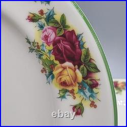 Royal Albert set (4) salad plates 9 OLD COUNTRY ROSES HOLIDAY Classic NEW