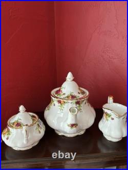 Royal Doulton Old Country Roses 3 Piece Bone China Tea Set Mint in Box