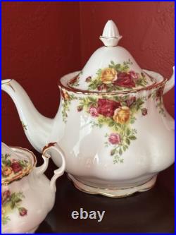 Royal Doulton Old Country Roses 3 Piece Bone China Tea Set Mint in Box