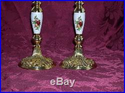 Royal Doulton/Royal Albert Old Country Roses Candle Stick Holders (2) VERY RARE