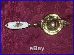 Royal Doulton/Royal Albert Old Country Roses Gold Plated Tea Strainer VERY RARE