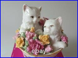 Royal Doulton / Royal Albert Old Country Roses Pair of Kittens in Flower Pot