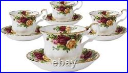 Royal Doulton-Royal Albert Old Country Roses Teacups and Saucers Set of 4 unboxe