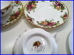 Royal albert old country rose soup cup and saucer set of 4