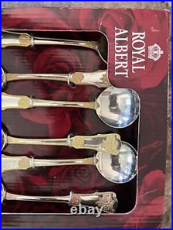 Royal albert old country roses 6 bouillon spoons