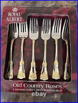 Royal albert old country roses 6 dessert forks