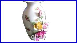 Royal albert old country roses 9-1/2'' 3d flowers vase