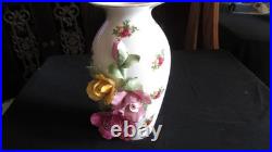 Royal albert old country roses 9-1/2'' 3d flowers vase