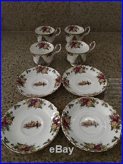 Royal albert old country roses Christmas Magic SET OF 4 CUPS AND SAUCERS #2