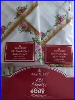 Royal albert old country roses Oval Tablecloth 170cm x 220cm, 8 Napkins. NEW