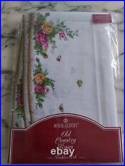 Royal albert old country roses Oval Tablecloth 170cm x 220cm, 8 Napkins. NEW