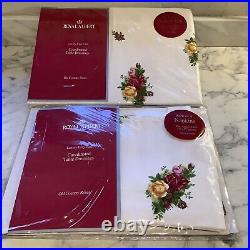Royal albert old country roses Tablecloth 132 Cm X 178 Cm. Unused + Napkins Rare