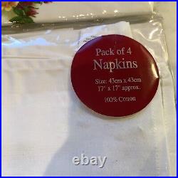 Royal albert old country roses Tablecloth 132 Cm X 178 Cm. Unused + Napkins Rare