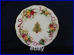SET OF 6 Royal Albert Old Country Rose Christmas Tree Salad Plates 8.25