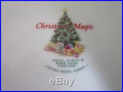 Set 4 DINNER PLATES 10-1/4 Royal Albert CHRISTMAS MAGIC 1990 Old Country Roses