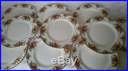 Set Of 10 Royal Albert Old Country Roses Dinner Plates 10 1/4 Great Condition