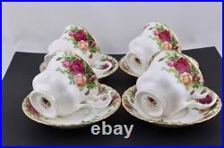 Set Of 4 Royal Albert China Old Country Roses Tea Cup & Saucer Mint