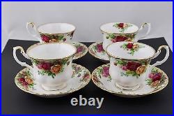 Set Of 4 Royal Albert China Old Country Roses Tea Cup & Saucer Mint