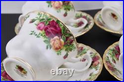 Set Of 4 Royal Albert China Old Country Roses Tea Cup & Saucer Mint