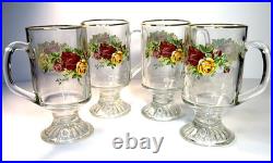 Set Of 4 Royal Albert Old Country Roses Irish Mugs Vintage