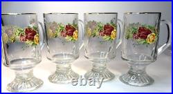 Set Of 4 Royal Albert Old Country Roses Irish Mugs Vintage