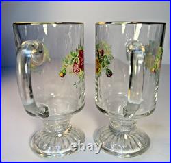 Set Of 4 Royal Albert Old Country Roses Irish Mugs Vintage