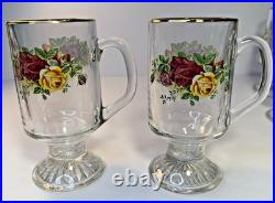 Set Of 4 Royal Albert Old Country Roses Irish Mugs Vintage Set Of 4 Royal Albert Old Country Roses Irish Mugs Vintage