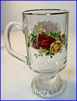 Set Of 4 Royal Albert Old Country Roses Irish Mugs Vintage