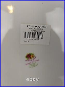 Set Of 4 Royal Albert Seasons of Colour Red Service Plates Old Country Roses 12