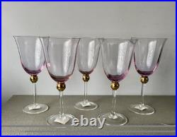 Set Of 5 Royal Albert Old Country Roses Wine Goblets