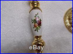 Set Royal Albert Old Country Roses Candle Stick Holders (2)-Hard to find