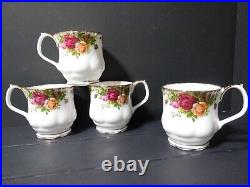 Set of 4 ROYAL ALBERT OLD COUNTRY ROSES 3 3/8 Footed Mugs (J15)