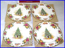 Set of 4 Royal Albert China Christmas Magic Old Country Roses 8 Salad Plate