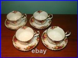 Set of 4 Royal Albert Old Country Roses Large Breakfast Cup & Saucer Excellent