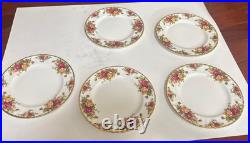 Set of 5 Royal Albert Old Country Roses 8.5 Luncheon Plates Made in England