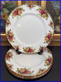 Set of 5-Royal Albert Old Country Roses Fluted Dinner Plates, 10 3/8