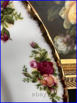Set of 5-Royal Albert Old Country Roses Fluted Dinner Plates, 10 3/8