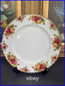 Set of 5-Royal Albert Old Country Roses Fluted Dinner Plates, 10 3/8