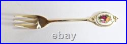 Set of 6 ROYAL ALBERT Old Country Roses Gold Plated Cutlery Vintage Sweet Forks