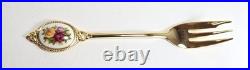 Set of 6 ROYAL ALBERT Old Country Roses Gold Plated Cutlery Vintage Sweet Forks