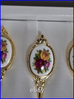 Set of 6 ROYAL ALBERT Old Country Roses Gold Plated Cutlery Vintage Sweet Forks