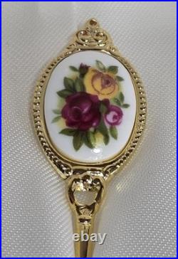 Set of 6 ROYAL ALBERT Old Country Roses Gold Plated Cutlery Vintage Sweet Forks