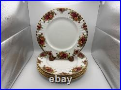 Set of 6 Royal Albert Bone China OLD COUNTRY ROSES Dinner Plates