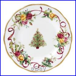Set of 6 Royal Albert Old Country Roses Christmas Tree SALAD PLATES 8 NEW withtag