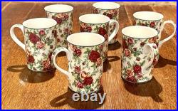 Set of 7 Royal Albert Old Country Roses Afternoon Tea II Coffee Cups Mugs