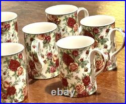 Set of 7 Royal Albert Old Country Roses Afternoon Tea II Coffee Cups Mugs